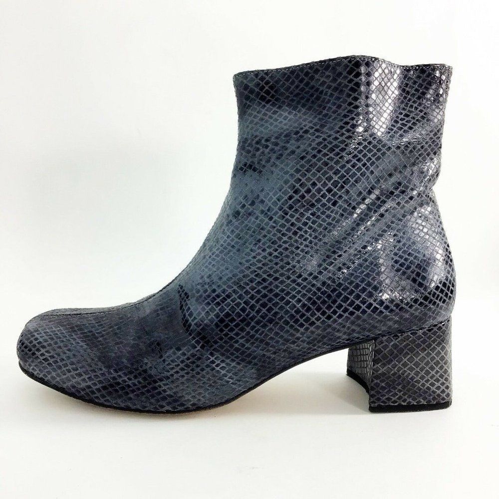Ganni Python Snake Embossed Ankle Bootie Blue Wom… - image 5